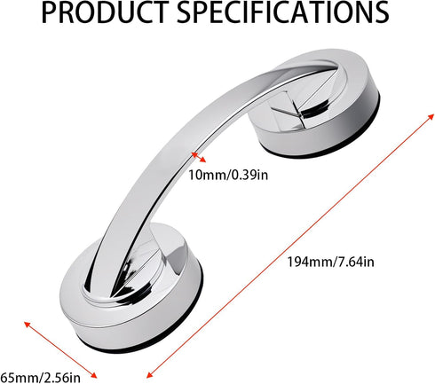 Suction Cup Handle for Glass Shower Door, Window, Suction Grab Bars, Sliding Doors Handle for Bathroom Cabinets
