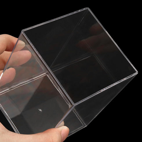 TAICHEUT 21 Pack Clear Square Acrylic Pen Holder, Square Makeup Brush Holder, Desktop Pencil Cup for Toothbrush, Straw