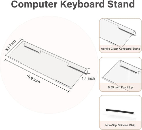 MOSISO Computer Keyboard Stand, Wrist Rest & Mouse Pad Set, Ergonomic Massage Keyboard Wrist Rest for Office Home