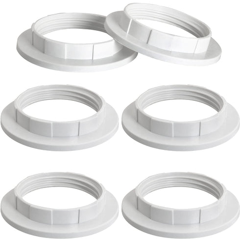 LUORNG 6PCS Light Socket Shade Rings for E27/E26, Retaining Rings for Glass Lamp