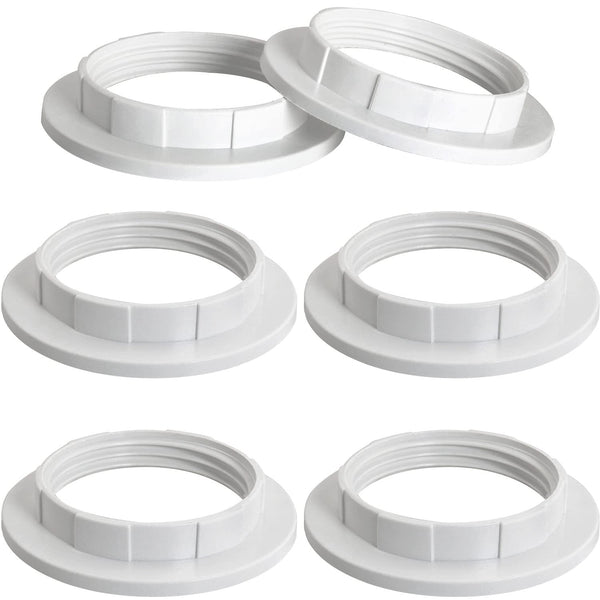 LUORNG 6PCS Light Socket Shade Rings for E27/E26, Retaining Rings for Glass Lamp