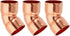 PATIKIL 7/8" ID 1mm Thick Elbow Copper Fitting, 3pcs 99.9% Pure Copper 45 Degree Pipe Fitting with Sweat Connection