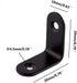 8 Pack 0.8'' Corner Bracket Shelf Bracket,Heavy Duty Black Stainless Steel L Corner Brace,Right Joint Angle Brackets