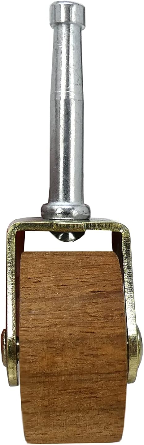 Shepherd Hardware 9051 1-5/8-Inch Designer Stem Casters, Brown, Wood Wheel, 2-Pack, 5/16-Inch Stem