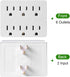 6 Outlet Wall Adapter, FiiMan UL Listed 3-Prong Grounded Outlet Side Access Adapter, White