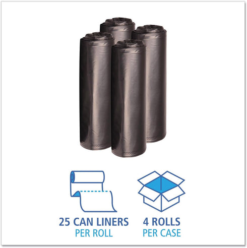 520 33x39, 1.6 33gal, 10 10RL/CT Boardwalk Super Extra-Heavy Repro Can Liner, Mil, Blk, BG/RL