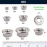 100-Pack M5-0.8mm Stainless Steel Serrated Flange Hex Nuts, SAE Flange Collar, Bright Finish, Anti-Rust Industrial