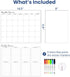 Clever Clean Non-Magnetic Calendar Set, Dry Erase Monthly Calendar, Weekly Planner, Blank Whiteboard for Fridge, Smooth