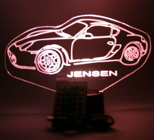 16 Dimmer, Rwce Car Night Light Up LED Personalized Name Engraved Fast Highly Exclusive Luxury Sports Car Table Lamp