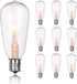 10-Pack Edison Replacement Light Bulbs, 120V 7W E17/ Intermediate Screw Base Light