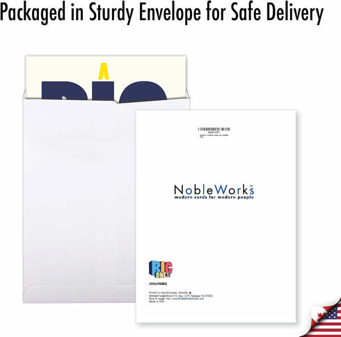 NobleWorks Jumbo 21st Birthday Card, 8.5 x 11 Inch Milestone Notecard with Envelope
