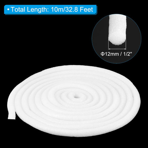PATIKIL 1/2 Inch x 32.8 Feet Backer Rod for Gaps and Joints, Foam Rope Caulk Crack Joint Filler Roll Seal Weather Strip for Home Construction Car, White