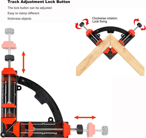 Adjustable Corner Clamp for Woodworking, Multi Angle Right Angle Clamps Set for Cabinets, Framing, and Bookshelves