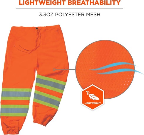 Ergodyne unisex adult Two-tone Class E Two Tone Pants, Orange, Small-Medium US