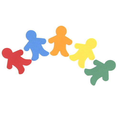 Hygloss Products Pocket Cards, People Paper Cut-Outs, 100 Pcs, 12 Assorted Vibrant Colors, 2 Inches