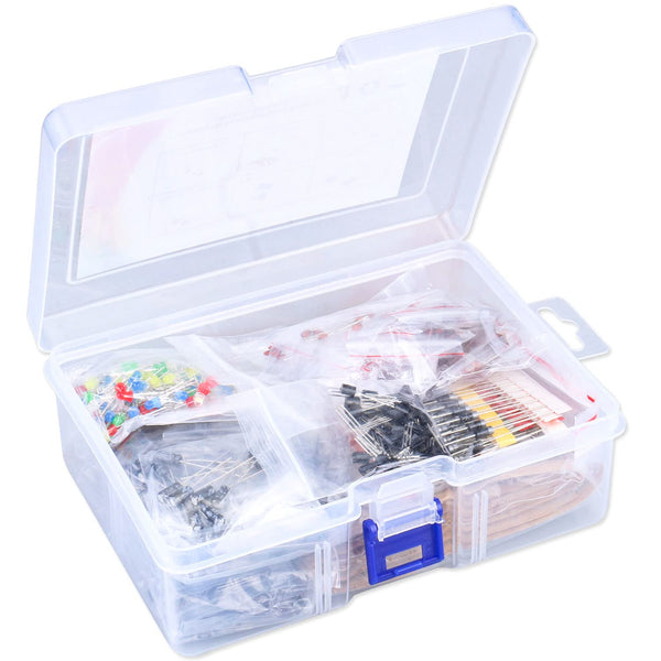 1400Pcs Basic Electronics Component Assortment Kit, Electrolytic Capacitor, Ceramic Capacitor, LED Diode, Resistor