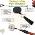 Specialist ID 2 Pack Heavy Duty Retractable Pull Pen Holder, Ideal for Markers & Carpenter Pencils, Nylon Cable & Metal
