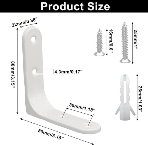 8 90 Litoexpe Pcs Heavy Duty L Brackets, Degree Right Angle Corner Braces Stainless Steel Shelf Brackets with Mounting