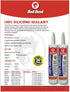 Red Devil 0820 100% Silicone Architectural Grade RTV Sealant, Clear, 2.8 oz. Tube, 1-Pack, Water-Resistant Adhesive
