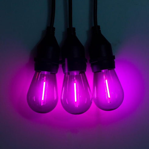 S14 Colored LED String Light Bulbs, 15 Pack, 1 Watt Plastic Shatterproof, E26 Medium Base, Multi-Color