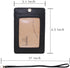 Boshiho Vertical Style Leather ID Card Badge Holder with Heavy Duty Lanyard (Black 2)