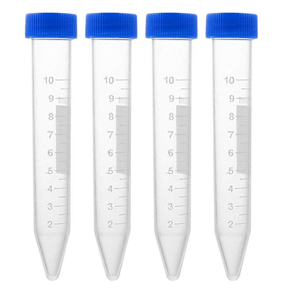 uxcell 10 Pcs 10ml Plastic Centrifuge Tubes - Graduated Micro Centrifuge Tube with Screw-on Cap for Lab Storage