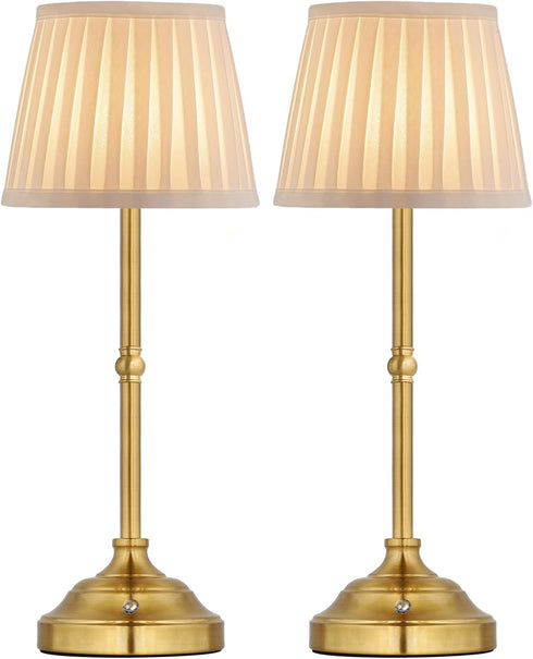 Mr. White Set of 2 Cordless Wireless Rechargeable Touch Battery Operated LED Dimmable Powered