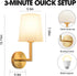 Set 10000mAh Dimmable Bulbs, 12 JKEYES Battery Operated Wall Sconces of Two, Gold Cordless Wall Sconce with RGB