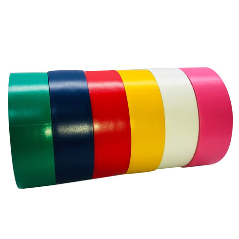 Electrical Tape Colors 6 Pack, 3/4-Inch by 30 Feet, Waterproof, Strong Adhesive, Durable, Easy-Wrap, Pink, Yellow, Red,