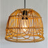 Bulb 4*AA Outdoor Pendant Light Chandelier for Gazebo Battery Operated Boho Hanging Lamp Handmade Rattan Decorative