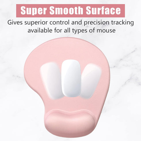 Hsurbtra Ergonomic Mouse Pad with Wrist Rest Support, Gel Mouse Pads with Non-Slip PU Base, Pain Relief Memory Foam