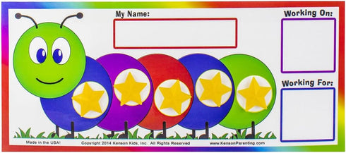 Kenson Kids “I Can Do It!” Caterpillar Token Board, Colorful Magnetic Reward Chart for Ages 3-10
