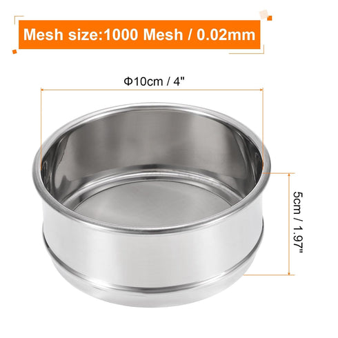 PATIKIL 1000 Mesh Lab Sieve, 4" Diameter Test Sieve, 304 Stainless Steel Wire Cloth for Industrial Laboratory