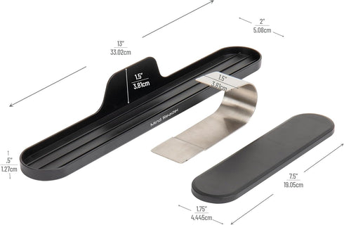Mind Reader Over Keyboard Shelf, Desktop Organizer and Phone Holder, 13" L x 2" W x 3.5" H, Black