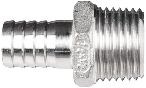 Learn To Brew 1/2b1/2mpt Male Hose Barb Adapters, Stainless Steel NPT