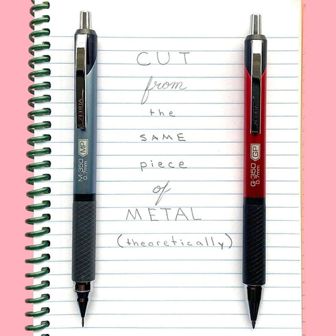 Zebra Pen M-350 Mechanical Pencil, 0.7mm Medium Point, Space Black Premium Metal Barrel, 2-Pack with Lead and Eraser