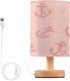 ALAZA Cute Anchor Printed Bedside Table Lamp with USB Port for Bedroom