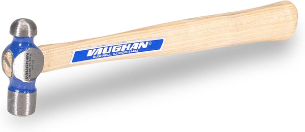 VAUGHAN Ball Pein Hammer, 4 oz, Hickory handle, American high carbon steel,