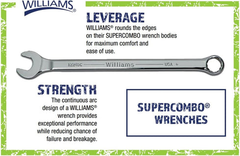 Williams 1209MSC Super Combo Combination Wrench, 9 Millimeter