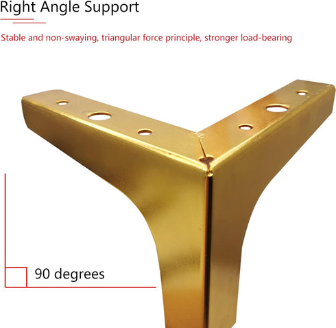 M MIMHOOY 5 Inch Set 4 Gold Furniture Legs, Legs for Furniture of Cabinet Legs, Dresser Legs for Cabinet Cupboard Sofa