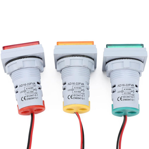 DROK AC Volt Amp Tester, 3pcs AC 60-500V 100A Digital LED Display Voltmeter
