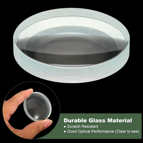 YOKIVE 2 Pcs Double Concave Lens, Clear Glass Optical Lenses, 100mm Focal Length for Telescope and Photography