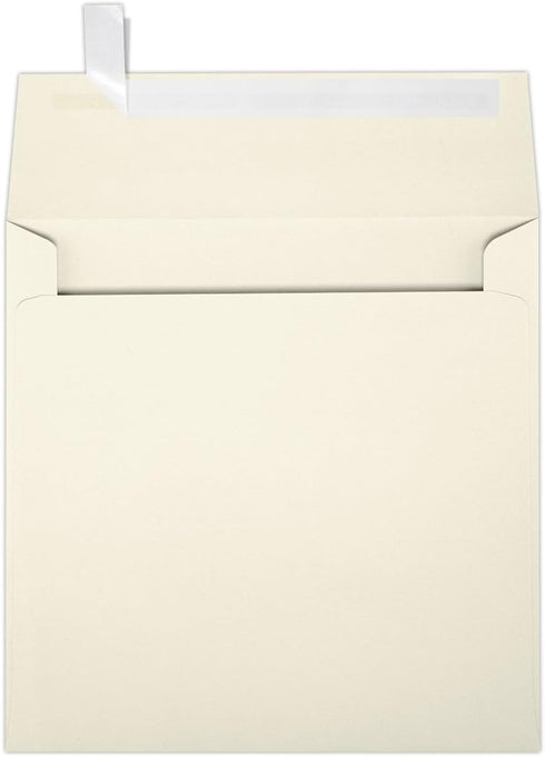 LUXPaper Square Invitation Envelopes, Peel & Press, 3 1/4" x 3 1/4", Natural, 70lb. Text, 50 Qty