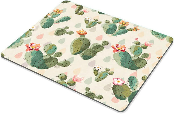 Smooffly Cactus Gaming Mousepad, Prickly Pattern Cactus Flowers Mouse Pad 9.5 X 7.9 Inch (240mmX200mmX3mm)