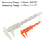 uxcell Vernier Caliper 80mm 150mm Mini Double Scale Plastic Ruler Measuring Tool White Orange 1 Set