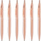 Unibene 6 Pack Rose Gold Ballpoint Pens, 1.0mm Medium Point Black Ink with 6 Stainless Steel Refills