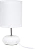 LT2005-WHT 1 Count (Pack 2), Simple Designs Stonies Small Stone Look Desk Bedside Table Lamp, of White