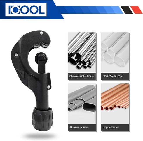ICOOL Tubing Cutter, 1/8 to 1-3/8 Inch (3-35mm), Matte Surface with Extra Blade and Reamer