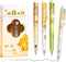 M&G Gel Pens, 4 PCS Black Gel Pens, Fine Point 0.5mm, Cute Gel Ink Pens with Flower for Smooth Writing