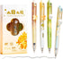 M&G Gel Pens, 4 PCS Black Gel Pens, Fine Point 0.5mm, Cute Gel Ink Pens with Flower for Smooth Writing